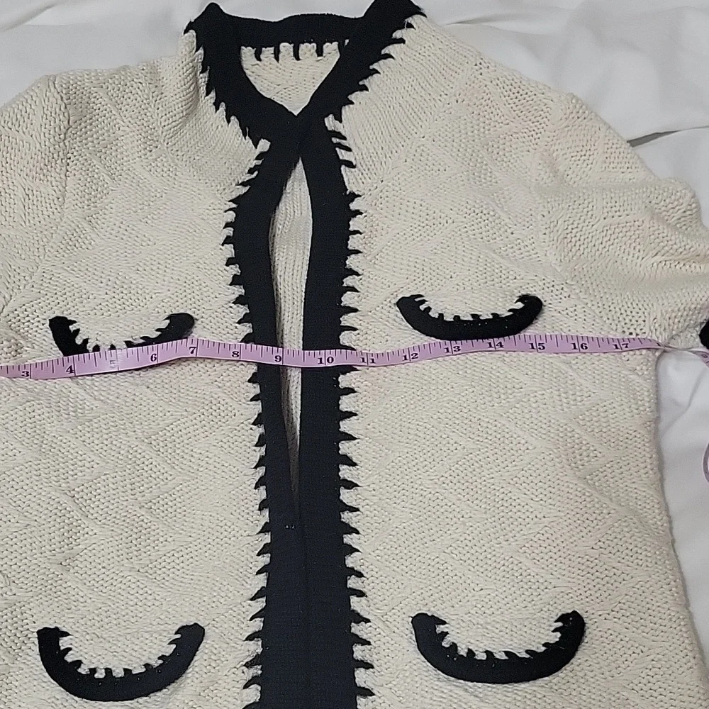 Cabi 297 M Cream "Socialite" Knit Open Front Cardigan Sweater jacket - Picture 12 of 14